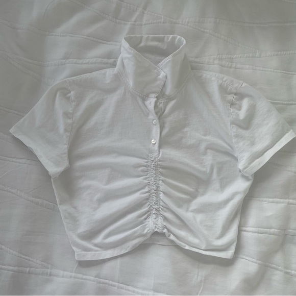 ZARA CROPPED COLLARED SHIRT - Picture 3 of 5